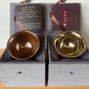 微晶油滴釉金银对杯